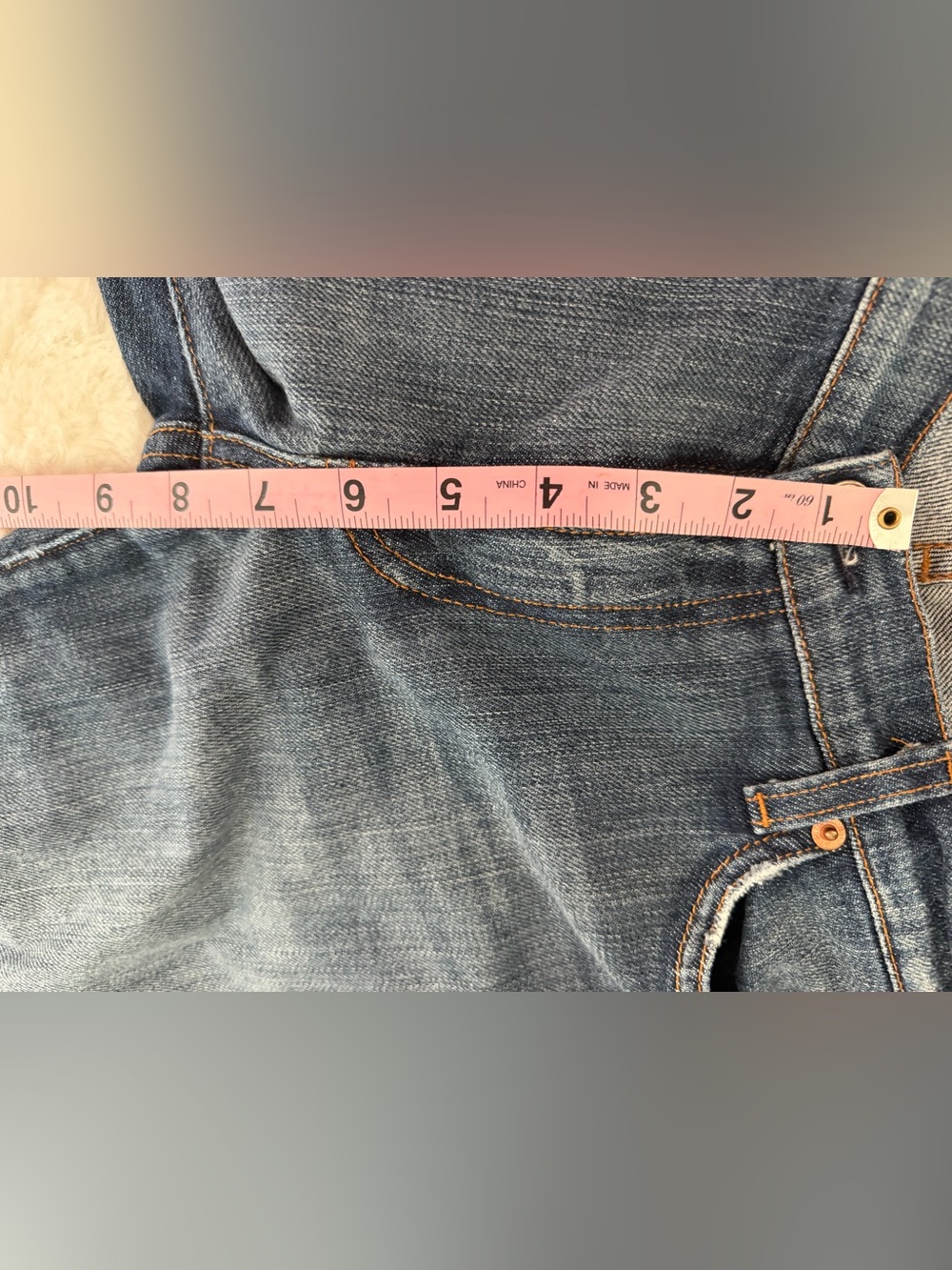 Vintage 7 For All Mankind Blue Denim low Rise Flare Jeans -31 - Picture 7 of 11